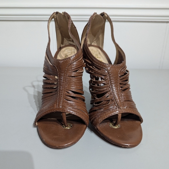 Vintage  L.A.M.B Brown Heeled Cage sandals - size 6M - Picture 5 of 9